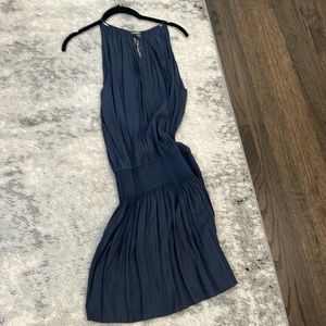 Ramy brook sleeveless dress navy with key hole elastic waist